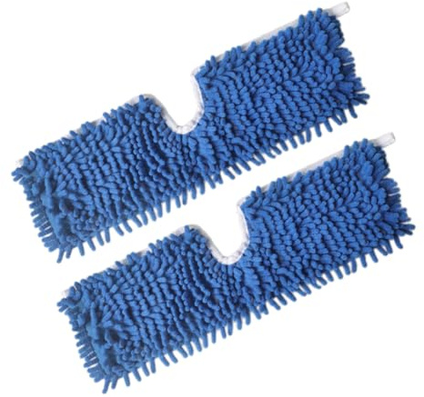 BESTYASH Lingettes de Balai à Franges Réutilisables Forte Absorption D'eau Lot de 2 en Chenille pour Sols Bien Scellés, Nettoyage à Domicile