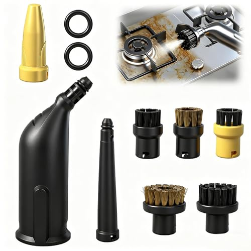10 PCS Karcher Steam Cleaner Accessories for Karcher Window Vac Accessories SC1 SC2 SC3 SC4 and SC5 3 Round Brush 2 Large Round Brush 3 Nozzle 2 Sealing Ring for Karcher SC3 Accessories