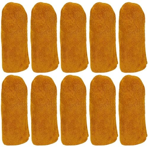10 Stück Fingerschützer Aus Leder Zum Nadelfilzen, Dicker Fingerschutz Aus Echtem Wildleder Zum Basteln, Einheitsgröße, Passend Für Die Meisten Kinderbetten Für Erwachsene, Zum Heimwerken Und Nähen