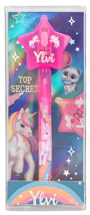 Depesche 13376 Ylvi - Crayon Magique avec Motif Licorne, Feutre de coloriage à Encre Invisible et Capuchon en Forme d'étoile Faisant Office de lumière UV
