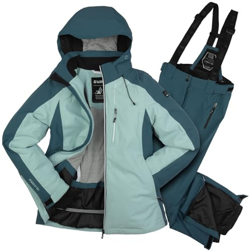 Killtec Damen Skianzug Set - Damen Skijacke und Damen Skihose wasserdicht und atmungsaktiv - 10000mm Wassersäule - PFC frei - Skijacke mit Schneefang, Skihose mit Kantenschutz