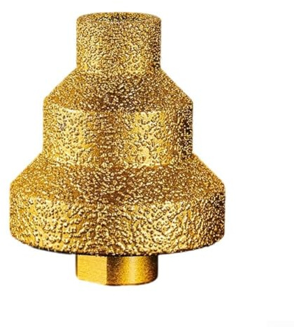 Broca escalonada de 20-50 mm, abridor de agujeros de metal con flauta recta para carpintería y hojas de metal, rosca M10, cortador de carburo dorado (mejorado con varilla)