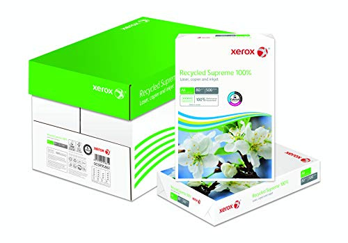 Xerox Recycled Supreme Papier 003R95860 - DIN A4 80 g/m² - Kopierpapier für Laserdrucker und Kopierer - aus 100% Altpapier - 1 Karton à 5 Packungen - 2500 Blatt - weiß