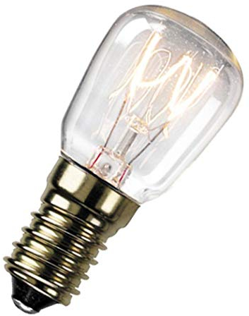 Crompton Lamps 25W 22x50mm Oven SES-E14 2800K Warm White Clear 125lm SES Small Screw E14 Incandescent Traditional Replacement Light Bulb