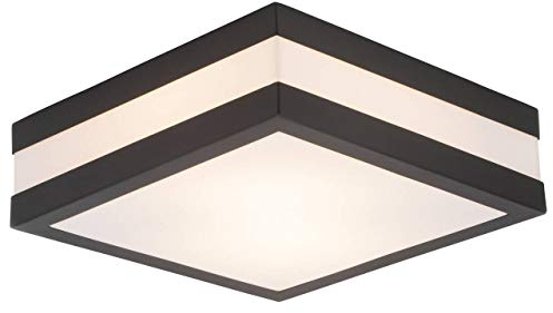 BRILLIANT lamp Matteo aplique de exterior y plafón 29x29cm antracita / blanco | 2x A60, E27, 11W, gf lámparas normales no especificadas. Clase de protección IP: 44 - a prueba de salpicaduras | Apto para lámparas LED