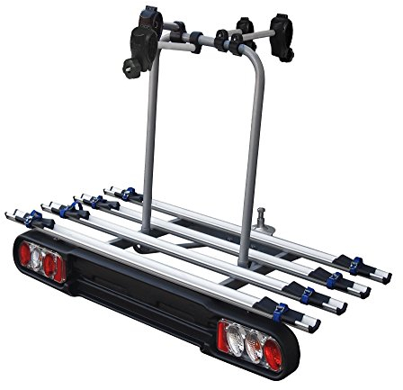 Vpd Portabici posteriore per 4 biciclette, con gancio di traino in alluminio