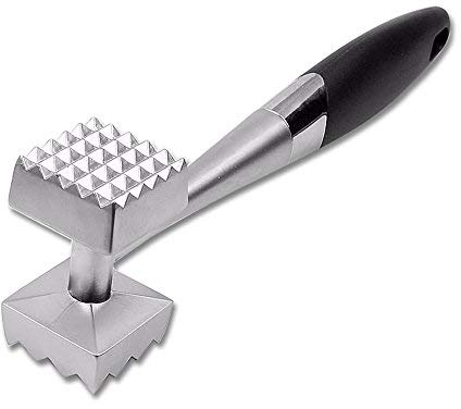 Uharbour Convenient Meat Tenderizer Hammer for Steak, Chicken, Fish, Pork, Good Grips, Double Side, Heavyweight Metal Meat Tenderiser Pounder Mallet, Perfect Kitchen Tool…