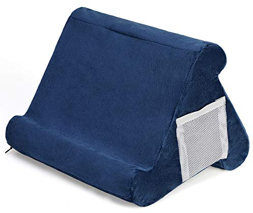 ZEUSE® Faltbarer Knietenhalter, Ständer, Kissenständer für Tablet, Buchstütze, Lesestützkissen für Zuhause, Bett, Sofa, Multi-Winkel, Tablet-Ständer, Kissen, Couch, Kissenständer (Marineblau)