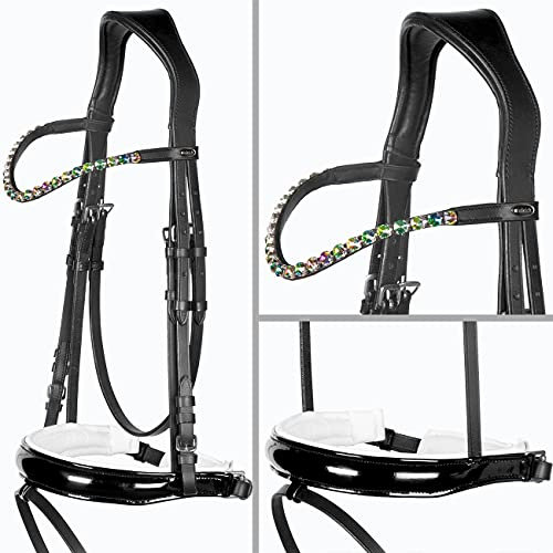 Heinick-Reitsport Trense Soft Selection Weiß Lackleder anatomisch ~ Glow-Prisma ~ Vollblut