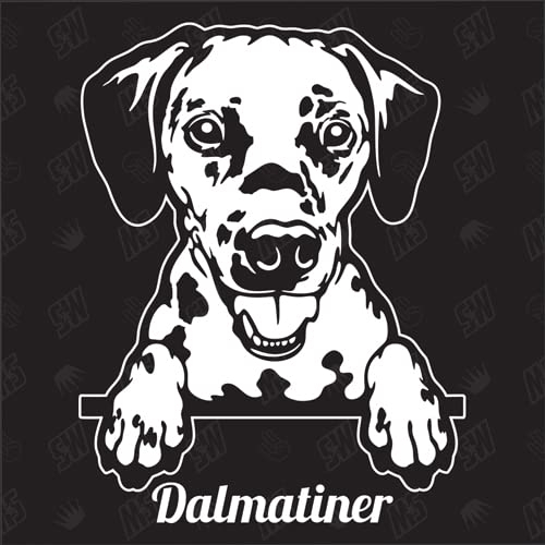 Dalmatiner Version 3 - Sticker, Aufkleber, Hundeaufkleber, Autoaufkleber, Hund, Auto, Hunderassen, Mischling, Mix, Tiere, Haustier (AUCH MIT Wunschname MÖGLICH)
