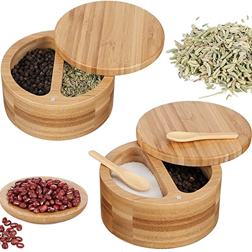 SFAFT Caja de Especias 2 Compartimentos Condimento Recipiente Azúcar Sal Pimienta Frasco Condimentos Mini Can Barbacoa Picnicking Home Gadget