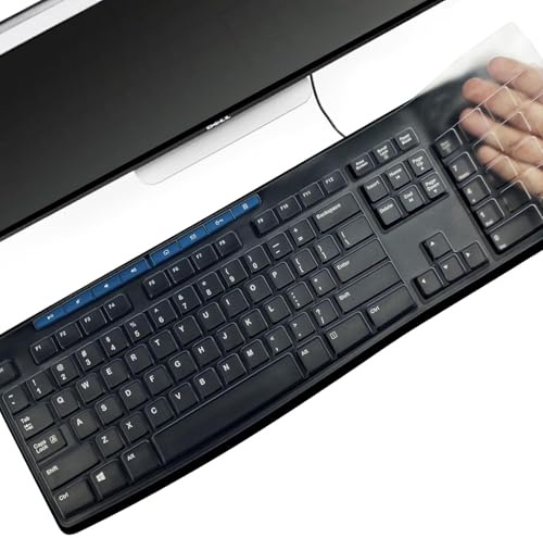 Tastaturabdeckung für Logitech MK270 MK295, Silikon-Tastaturabdeckung für Logitech MK270 MK295 kabellose Tastatur, wasserdicht, staubdicht, Tastaturschutz (transparent)