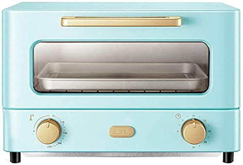 CAZARU Four électrique Multifonction, Petit Four de Cuisson Domestique 70-230 minuterie, Four Grille-Pain de comptoir à Convection à Double Porte en Verre Happy Life
