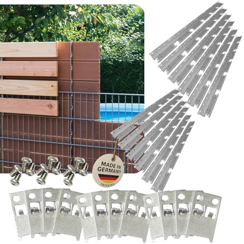 BRIGX Sichtschutz Montageset – Winkel-Set zur Zaunerhöhung & Befestigung von Sichtschutzmodulen – für Doppelstabmatten, Gabionen & Holzpfosten – modular – Made in Germany