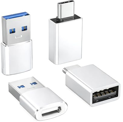 Basesailor Adaptadores USB C 4Pack,Adaptador USB C a USB 3.0 OTG,Thunderbolt 4 Conversor Cable Cargador Compatible para iPhone 17 17e 16 15 14 13,Mac,Samsung Galaxy A42,A52 A53 A54 S24 S25 S26 Ultra