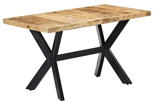 MNISDFL Konferenztisch Bartisch Stehtisch Balkontisch Esstisch 140 x 70 x 75 cm Massives Raues MangoholzLeicht zu montieren