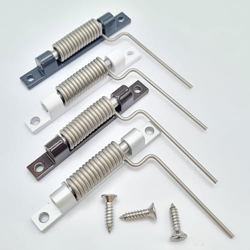 FlyEx Profi Federschließer Zugfeder Rückholfeder Fliegengittertür Schliesser Feder Fliegengitter Fenster Balkontür (Weiß - Links)