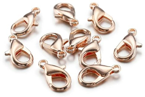 TAMUNI 100 Stück 10/12/14/16/18 mm Karabinerverschlüsse für Armbänder, Halsketten, DIY-Haken, Kettenverschluss, Zubehör für die Schmuckherstellung