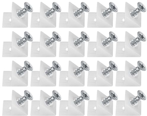 20 piezas cuñas de plástico para mueble cajón, soporte de fijación | Conector Estabilizadores Traseros, Fondo de Cajón Conector con Tornillos, para Reparar el Gabinete de Estantería
