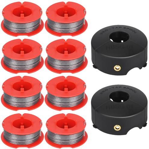 Yweller F016800175 Pro-Tap Automatische Spule 1,6 mm x 8 m passend für Bosch Art 23,Art 26,Art 30 Combitrim,Art 23,Art 26 Easytrim,Ersatz-Trimmerfadenspule mit Spulenabdeckung F016L71088 (8+2)
