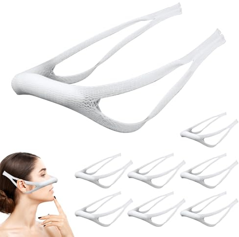 8stk Elastischer Nasenverband Mit Ohrschlaufen, Nasal Bandage Hohe Saugfähigkeit Externer Nasenverbandhalter Nach Operationen Atmungsaktiv Verbandstreifen Nach Op Nasenkorrektur (Weiß)