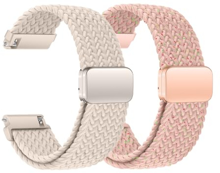 KUBFDL Nylon Uhrenarmband 22mm 20mm 18mm Elastisch Armband mit Magnetisch Verschluss für Damen Herren Schnellverschluss Smartwatches Ersatzarmband Verstellbares Atmungsaktive Sport Uhrenarmbänder