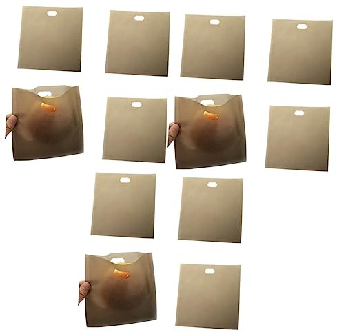 Beavorty 12pcs Bread Bag Non Stick Toaster Bags Reusable Slices Washable Dishwasher Safe