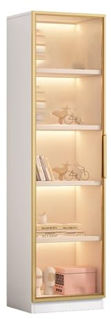 GLMGBP Kuriositätenvitrine, Akzentschrank mit Glastüren, Eckregale für Vitrinen, hohes Bücherregal, großes Fassungsvermögen für Sammlerstücke, Spielzeug-Organizer, durchsichtige Vitrinen, für das