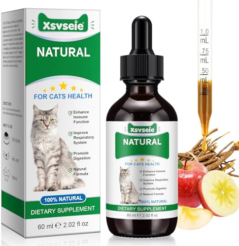 Antibiotici Naturali per Gatti - Trattamento Infezioni Cutanee, Respiratorie e Urinarie，Antibiotici per gatti，Sollievo per la pelle pruriginosa del，Sollievo per le allergie del - 60ml