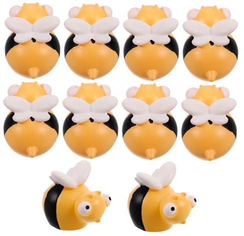 ifundom 10pezzi Miniature Bee Figurines Resin Cute Bees for Crafts and Home Decoration for Miniature Moss Landscape and Bonsai Decor