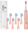 Vicloon Brosse à Dents Électrique Enfants, Rose 4 Modes Nettoyage Brosse à Dents Sonique Rechargeable, Ultra-sileucieux Poils doux, Étanchéité IPX6 Minuterie de 2 mins 6 Têtes Brosse