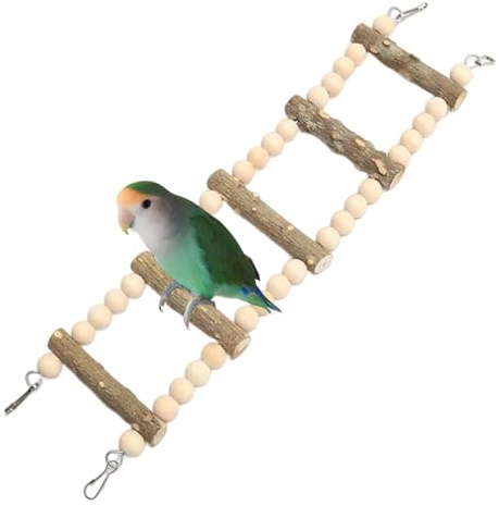 Scala per uccelli in legno, altalena per pappagalli, scaletta in legno per uccelli, piccoli calopsitte, giocattoli da masticare facili da installare