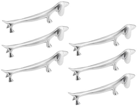 Warmhm Alliage de Zinc Porte Couteaux de Table, Chien Argenté, Lot de 6