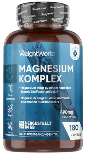 Magnesium Glycinate 4-in-1 Complex | 180 Capsules | 400mg Elemental Magnesium | 3 Months Supply | With Citrate, Bisglycinate, Taurate & Malate | Added L-Leucine 90mg | Vegan & Non-GMO | Made in the UK