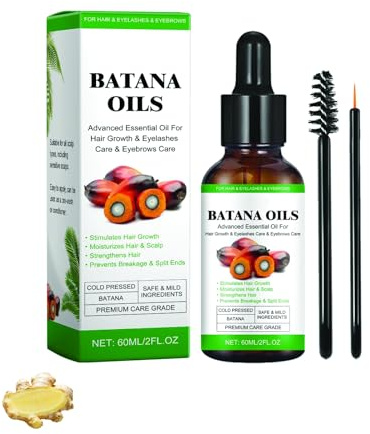 Batana Hair Growth Oil For Hair, Eyebrows & Eyelashes | Stimulate Follicles, Reduce Hair Loss | Vitamin E & Palm Oil Treatment For Thicker, Fuller Hair | Hair Growth Serum For Women &Men 2oz