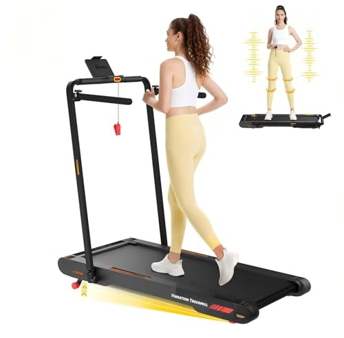 Sperax Laufband für Zuhause Klappbar, 5 in 1 Walking Schwingungen Pad 12 km/h, Walking Pad mit Steigung, Laufband und Fernbedienung für Zuhause und Büro(Schwarz Rot)