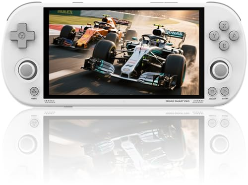 TRIMUI Smart Pro Handheld Game Console,5000mAh Built-in 64G with 10000 games,Linux System,5- inch IPS High-Definition Screen,RGB Dual Joystick Design (White,64G)