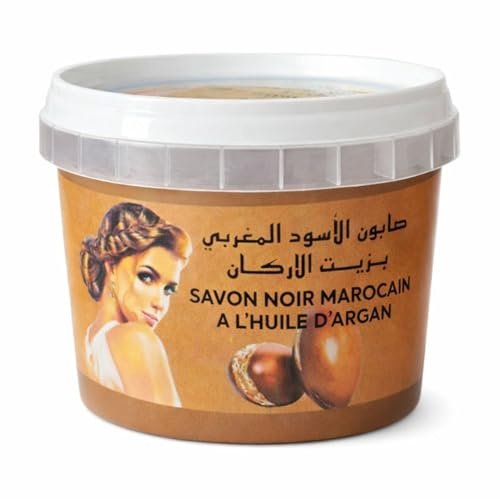 Savon Noir Marocain 250g – Gommage Corps & Hammam – 100% Naturel – Sans Additifs – Fabriqué au Maroc (Argan)
