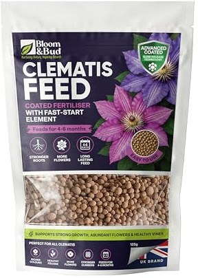 Clematis Feed 125g – Advanced Coated Clematis Food for Strong Roots & More Flowers | Slow Release Clematis Feed for Clematis Montana & All Clematis Plants