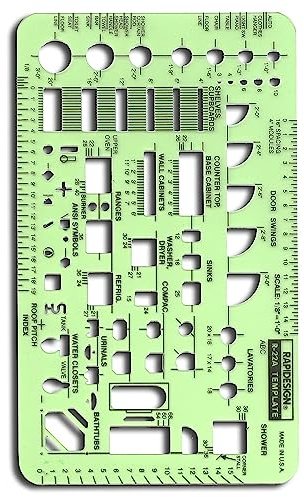 Rapidesign 1/8 Zoll ABC-Architekten-Zeichenschablone, je 1 Stück (R22A)