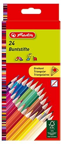 Herlitz 6er Vorteilspack Dreikantbuntstifte 6 Packungen lackiert Inhalt pro Packung: 6 Buntstifte (1, 24 Farben)