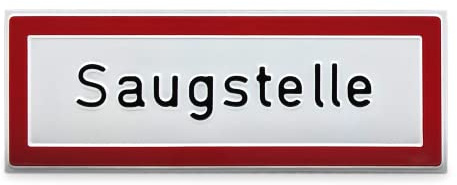 Betriebsausstattung24 Hinweisschild Saugstelle - Aluminium, geprägt - Befestigungsart: Zum Verschrauben - BxH 29,7 x 10,5 cm - Nach DIN 4066-D1 - Brandschutz Schild Feuerwehr