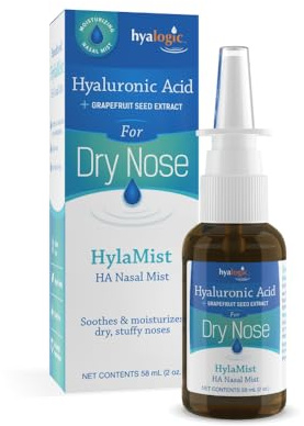 Hyalogic HylaMist HA Nasal Spray for Dry Nose Relief – Nasal Spray with Hyaluronic Acid & Grapefruit Seed Extract - for Relief & Nasal Moisturizer (2 oz)
