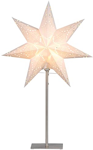 Best Season Standleuchte SternSensy Mini 55, Metall/Papier, circa 55 x 34 cm, Vierfarb-Karton, crème 234-22