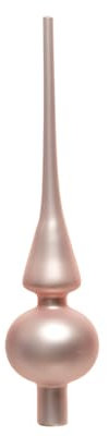 Kaemingk Christbaumspitze Glas 26cm hoch, D=6cm Weihnachtsbaumspitze rosa Hellrosa matt