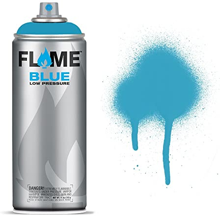 Molotow Flame Blue Spray Paint - Matt Acrylic 400ml Can Aqua Light FB-616