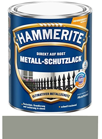 750 ml Hammerite Direkt auf Rost Metall-Schutzlack Hellgrau, Glanz