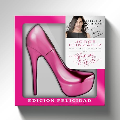 Jorge González EDICIÓN FELICIDAD 50ml | Eau de Parfum, verführerischer Damenduft mit Ylang-Ylang, Casablanca Lilie & Amber, rosa High Heel Flakon, luxuriöser Duft für Frauen