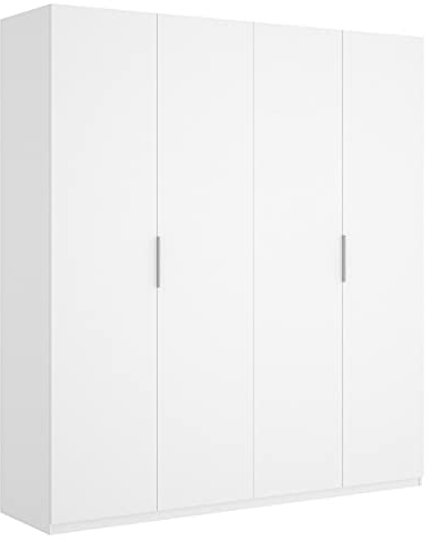 DEKIT GRUPO RIMOBEL Essen Armario 4 Puertas batientes con dos barras de colgar - Blanco Brillo - 180x204x52 cm