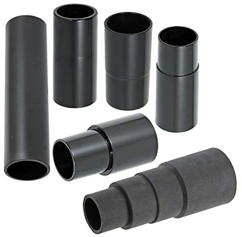 SPARES2GO Universal Complete Power Tool Hose Adaptor Kit for Dust Extraction Vacuum Cleaners Sanders (Pack of 6, 26mm, 30mm, 32mm, 35mm, 38mm)